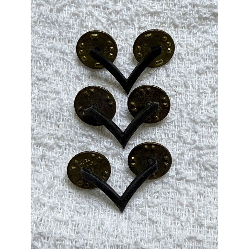 Vintage Military Rank Insignia Pinback Chevrons Army Patches Lot of 3